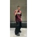 Balenciaga Burgundy Logo T-Shirt