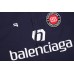 BALENCIAGA LOGO DESIGN BUTTON-UP SHIRT NAVY