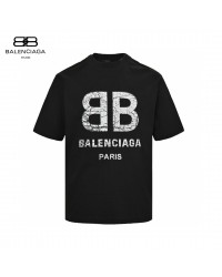 Balenciaga Cracked 'BB' Logo T-Shirt (Black)