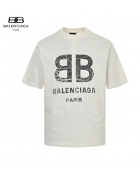 Balenciaga Cracked Logo T-Shirt (White)
