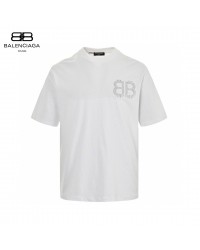 Balenciaga Crystal Logo T-Shirt in White