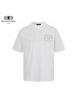 Balenciaga Crystal Logo T-Shirt in White