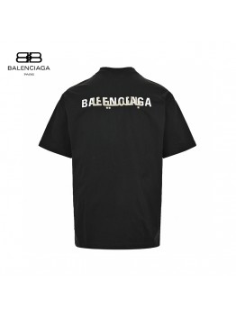 Balenciaga Distorted Logo T-Shirt (Black)