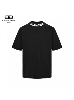 Balenciaga Distorted Logo T-Shirt (Black)