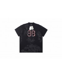 Balenciaga Distressed BB Logo T-Shirt