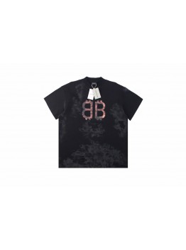 Balenciaga Distressed BB Logo T-Shirt
