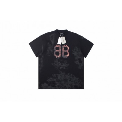 Balenciaga Distressed BB Logo T-Shirt