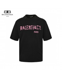 Balenciaga Distressed Logo T-Shirt in Black
