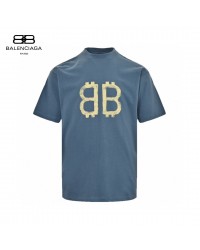 Balenciaga Double B Bitcoin T-Shirt (Blue)