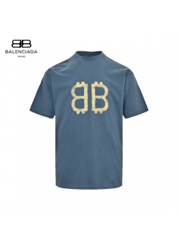 Balenciaga Double B Bitcoin T-Shirt (Blue)