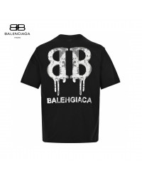 Balenciaga Dripping BB Logo T-Shirt (Black)