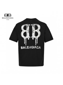 Balenciaga Dripping BB Logo T-Shirt (Black)