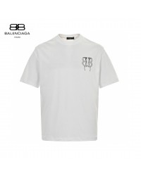 Balenciaga Dripping BB Logo T-Shirt (White)
