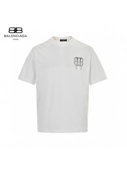 Balenciaga Dripping BB Logo T-Shirt (White)
