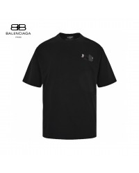 Balenciaga Embroidered Patch Logo T-Shirt (Black)