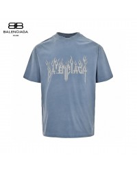 Balenciaga Flame Graphic T-Shirt (Blue)