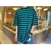 Balenciaga Green and Black Striped T-Shirt