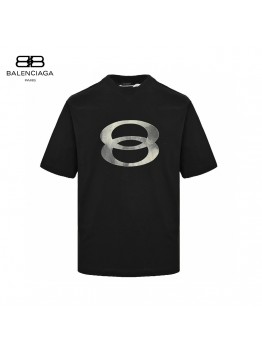 Balenciaga Grey Logo T-Shirt (Black)