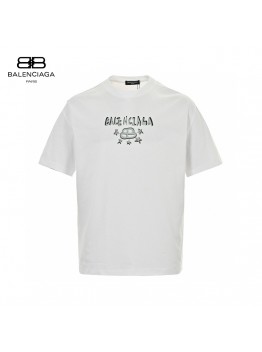 Balenciaga Paris Graphic T-Shirt (White)