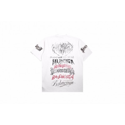 Balenciaga Multi-Logo T-Shirt (White)