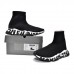 BALENCIAGA SPEED GRAFFITI TRAINER x BLACK WHITE