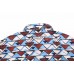 BALENCIAGA PATTERNED SHORT SLEEVE SHIRT BLUE BROWN