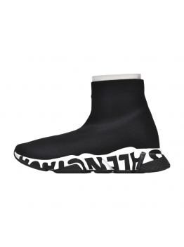 BALENCIAGA SPEED GRAFFITI TRAINER x BLACK WHITE