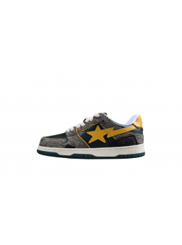 BAPE STA Low-Top Sneakers in Green and Yellow