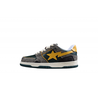 BAPE STA Low-Top Sneakers in Green and Yellow