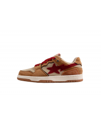 BAPE STA Low-Top Sneakers in Red and Brown