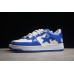 BAPE STA Low-Top Blue and White Patent Leather Sneakers