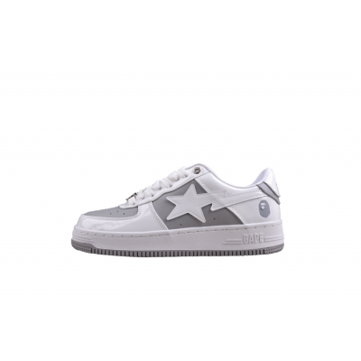 BAPE STA Low-Top Sneakers in White and Grey
