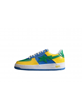 BAPE STA Low-Top Sneakers in Green, Blue, and Yellow