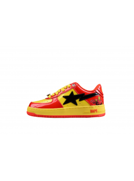 BAPE STA Low-Top Sneakers in Red and Yellow Iron Man Edition