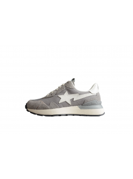BAPE STA Runner Sneakers in Grey and White