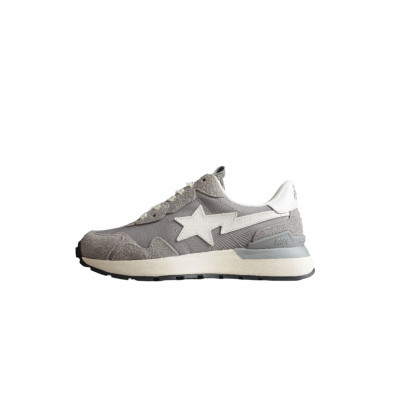 BAPE STA Runner Sneakers in Grey and White