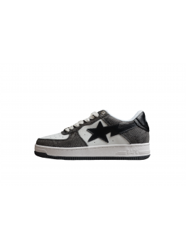 BAPE STA Low-Top Sneakers with Black Snakeskin Pattern