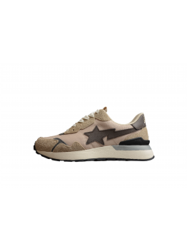 BAPE STA Runner Sneakers in Beige and Brown