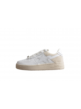 BAPE STA Low-Top Sneakers in White and Cream
