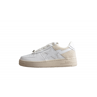 BAPE STA Low-Top Sneakers in White and Cream