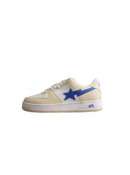 BAPE STA Low-Top Sneakers in Cream and Blue