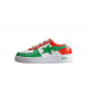 BAPE STA Low-Top Sneakers in Red, Green, and White