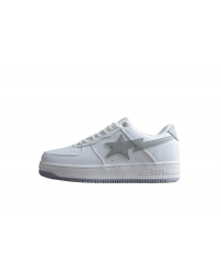 BAPE STA Low-Top Sneakers in White and Gray