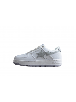 BAPE STA Low-Top Sneakers in White and Gray