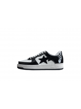 BAPE STA Low-Top Sneakers in Black and White