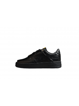 BAPE STA Low-Top Black Croc-Embossed Sneakers