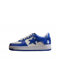 BAPE STA Low-Top Blue and White Patent Leather Sneakers