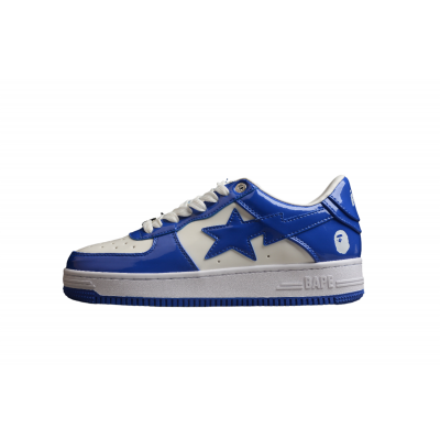 BAPE STA Low-Top Blue and White Patent Leather Sneakers