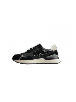 BAPE STA Retro Runner Black and White Sneakers