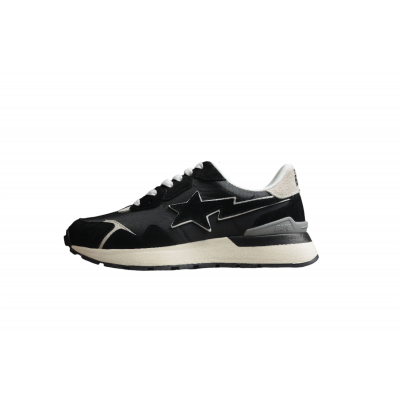 BAPE STA Retro Runner Black and White Sneakers